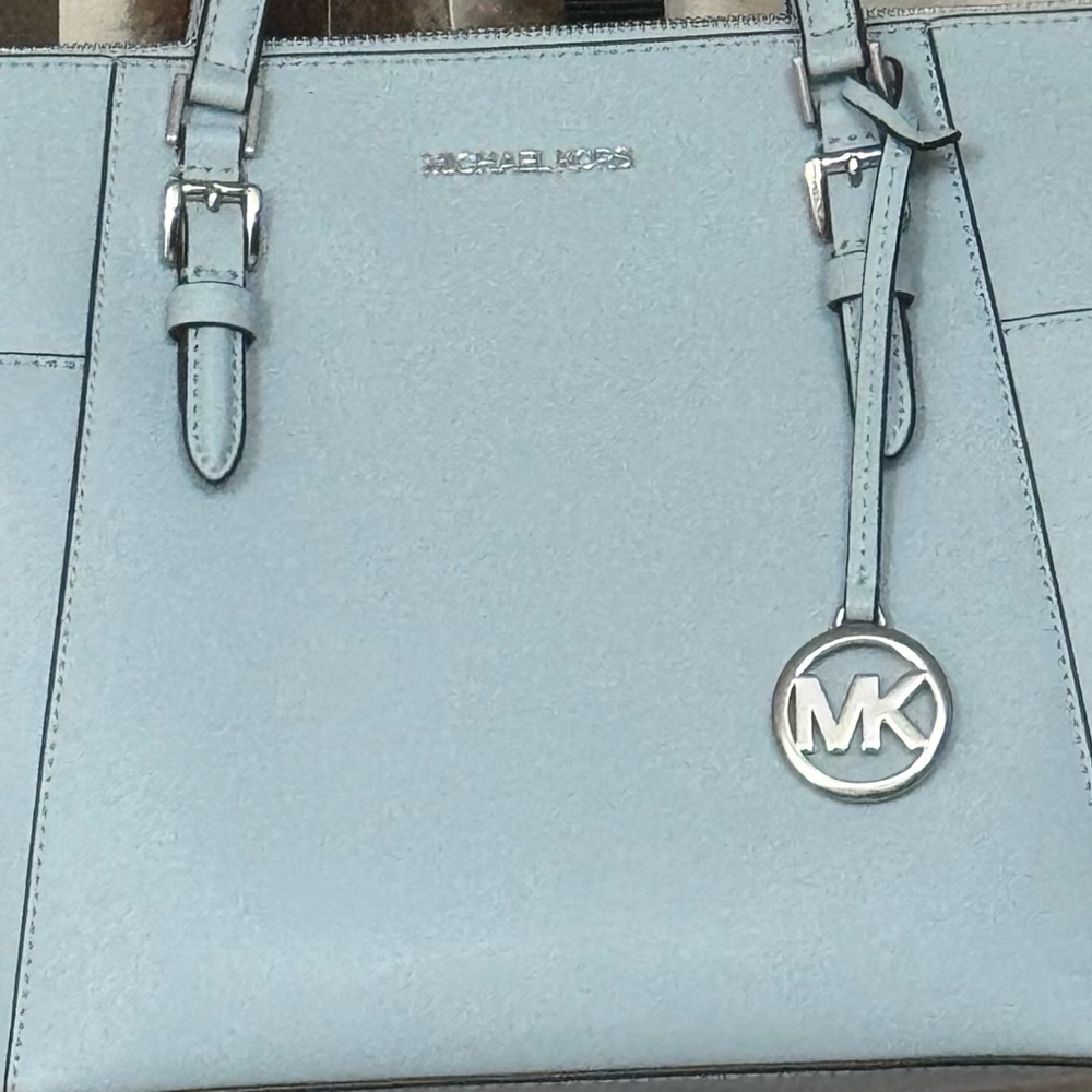 Michael Kors Blue Saffiano Leather Tote